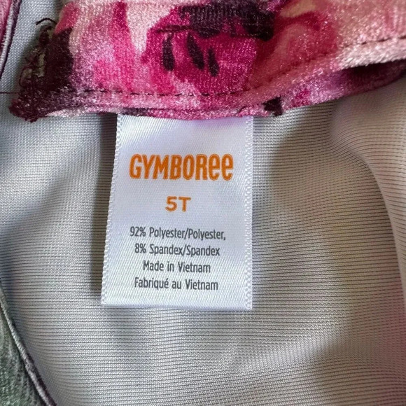 Gymboree Pink Mauve Roses Floral Crush Velvet Dress 3/4 Sleeve 5T - Picture 5 of 5